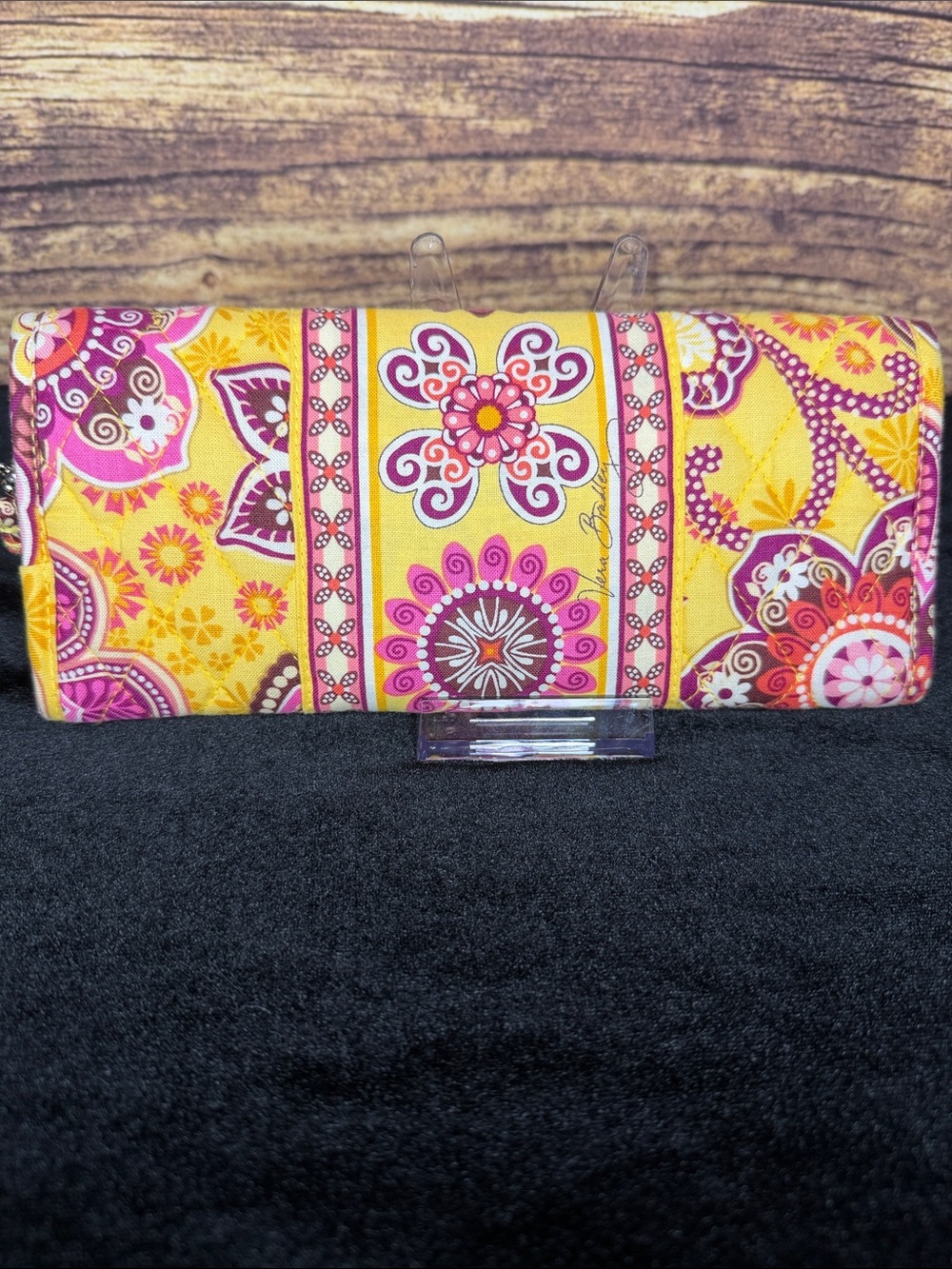 Vera Bradley Yellow and Pink Paisley Quilted Crossbody - Picture 5 of 5
